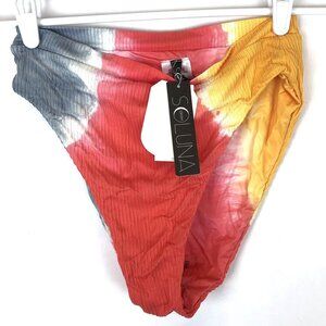 Soluna Swim, Women’s High Waisted Multicolor Bikini Bottom Size M